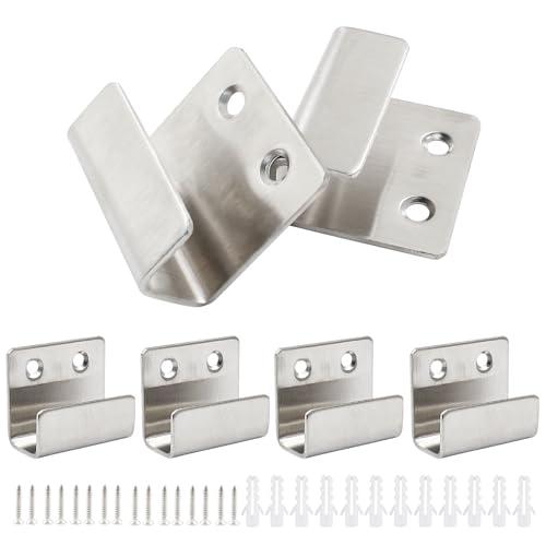 Image of 6 PackTile Display Wall Hanger Fastener, Stainless Steel Wall Mount Brackets Hook with 15mm Inner Width Heavy Duty Tile Hangers for Ceramic Tile Display (Silver)