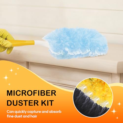 Image of SetSail 25 Count Duster Refills Compatible with Swiffer Dusters, Blue | Compatible with Swiffer Dusters,Disposable Duster Refill,Multi Surface 360 Duster Cleaner,for Ceiling Fan, Blind, Furniture