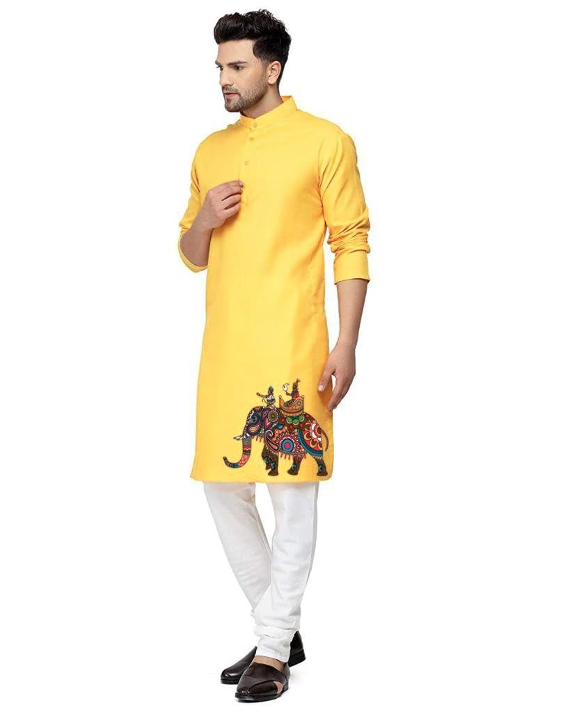 Enmozz Men's Digital Printed Kurta for Festival