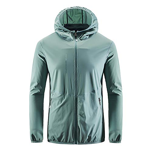 LINGYUN Herren Fahrradjacke Jacken Winddicht Wasserdichter Fahrradjacke Damen Frühling Mantel Atmungsaktive Outdoor Sportswear UV-Schutz, Outdoor Windjacke Laufjacke,Men's Green,XL Cover