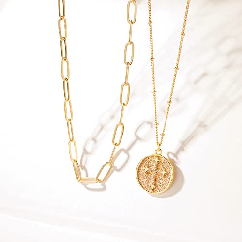 Image of MEVECCO Dainty Pendant Layered Necklaces for Women