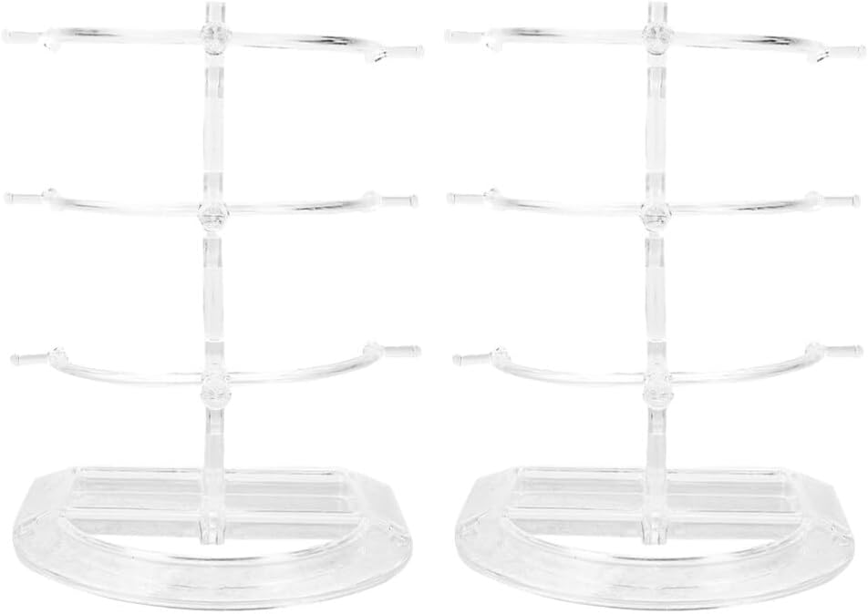 2-Pack Acrylic Glasses Display Stand 3-Tier Sunglasses Organizer Rack Eyeglasses Holder for Desktop Store Use 7.28X5.70X5.70In