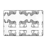 YTUOPWE Grassland Flanell-Teppich mit Zebrabild, 152,4 x 99,1 cm, Bodenmatte für Wohnzimmer, Büro, Couchtisch, Bett, Balkon