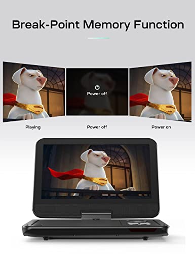 Yoton 12.5" Portable Dvd Player For Car, Portable Dvd Player For Kids With 10.5" Hd Swivel Screen, 1.8M Car Charger, Rechargeable Battery, Support 4-6 Hours Play Time, Usb/Sd Card[Not Support Blu-Ray] #TOP2