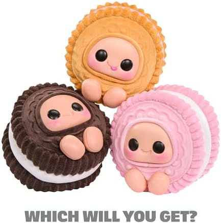 Hyojo Market Cookie Sandwich Series, Blind Box Collectible Plush, Limited Edition Toy Gift, 3 to Collect, Chocolate, Strawberry, and Vanilla with Strawberry Crème, Great Gift for All Ages