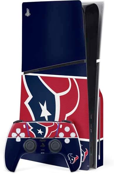 Skinit Decal Gaming Skin Compatible with PS5 Slim Disk Bundle - Officially Licensed NFL Houston Texans Zone Block Design