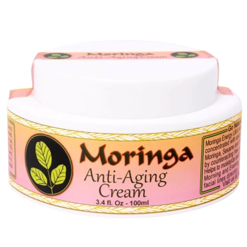 Anti Aging Cream 13 Powerful Ayurvedic Herbs with Antioxidants, Virgin Oils of Moringa, Sesame, Sunflower for Wrinkle Cream, Fine Lines, Spots in Moringa Cream for Face, 3.4 oz