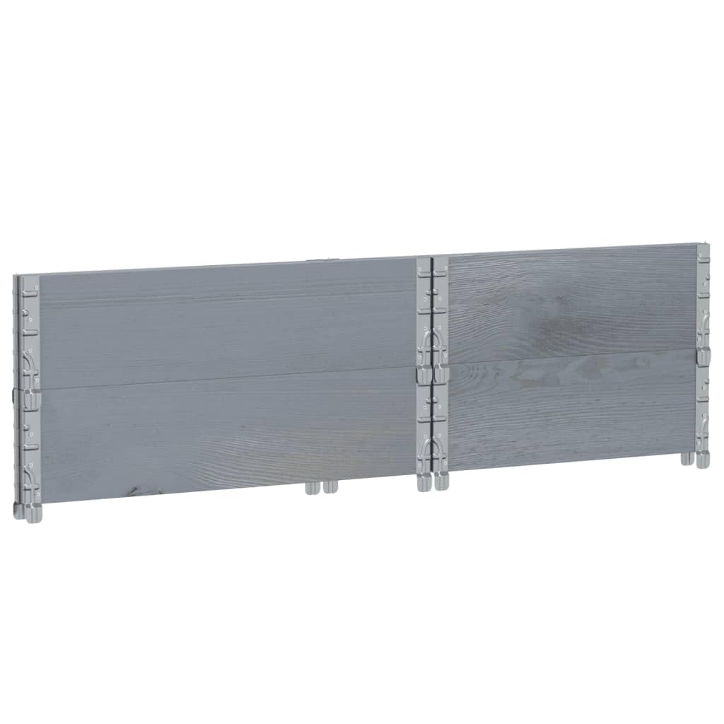 Paretali per Pallet 2pz Grigi 80x60cm in Legno Massello di Pino, Commercio e Industria,Movimentazione di Materiali,Pianali di carico e Pallet, 13.4kg-4010270
