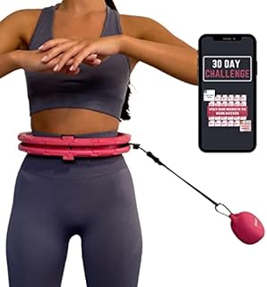 GYRAFIT Fitness Smart Hula Hoop  Durable ABS Weighted Hula Hoop for Adults  Adjustable Hula Hoop with Weight Ball  Advanced Hula Hoop Weighted with 360-degree Massage Heads  120cm