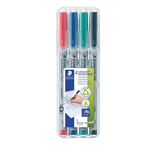 Staedtler Lumocolor 311 WP4. Rotuladores de colores de tinta no permanente. Estuche con 4 unidades.
