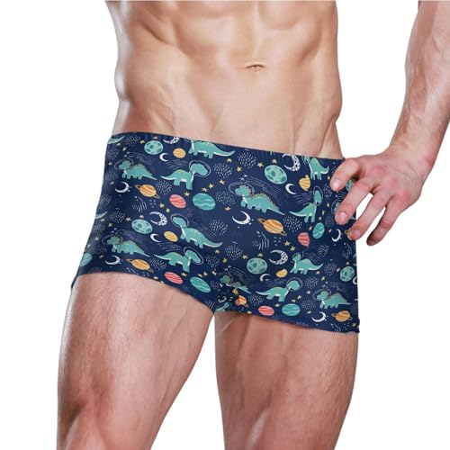 Cute Dinosaur Mens Swim Trunk Swimwear Bathing Suit Swim Brief Square Leg Board Short S B04040933
