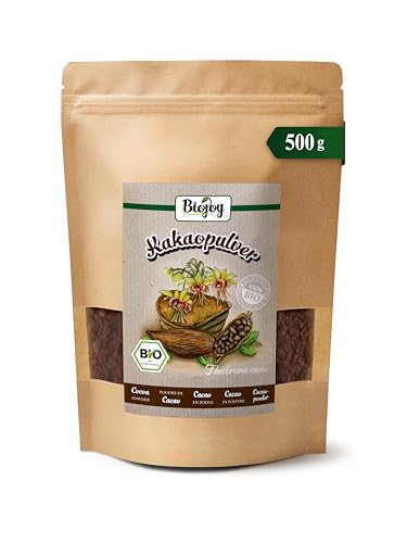 Biojoy Cacao en Polvo Ecológico (500 g), variedad Criollo de Perú, natural y sin azúcares añadidos (Theobroma cacao)