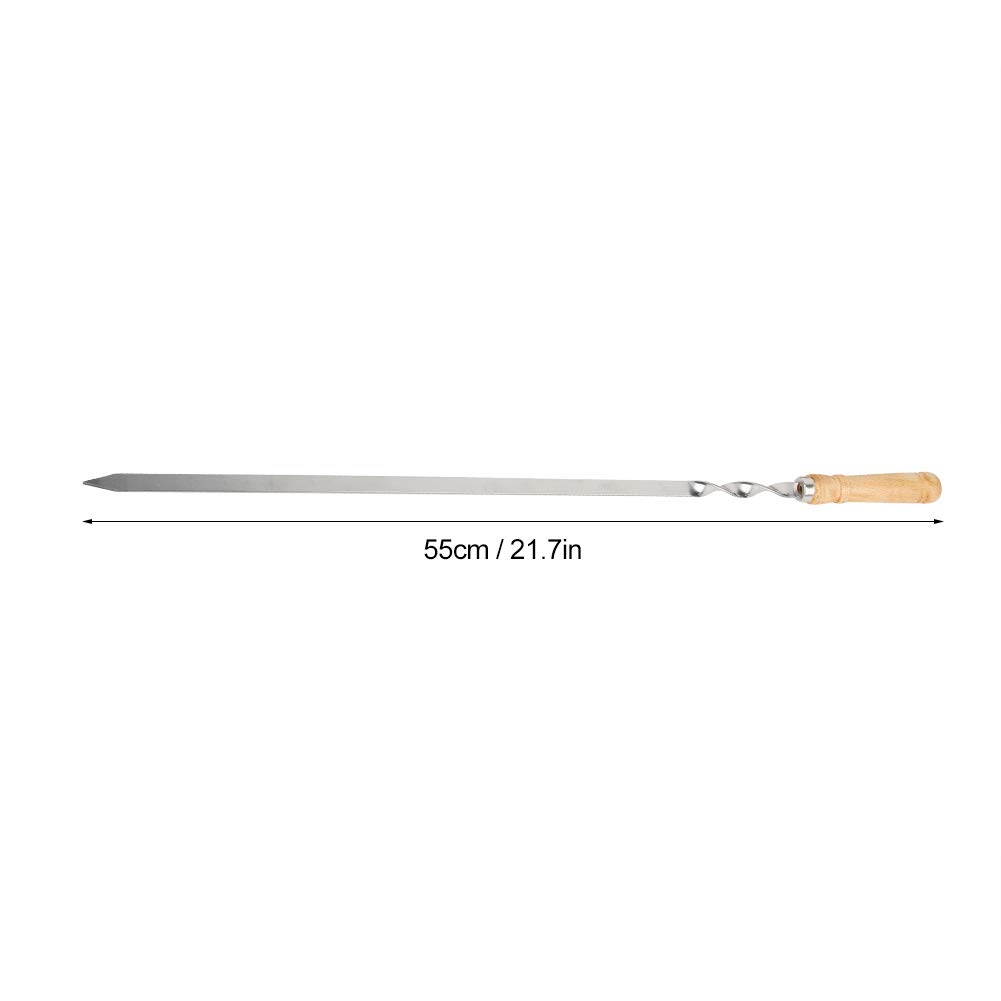 Cyrank 12 Spiedini di Kabob, in Acciaio Inox Piatto Lungo per Barbecue Spiedini per Barbecue Riutilizzabili per Barbecue Spiedini per Barbecue Spiedini per Grigliare Carne Gamberetti Pollo Verdure