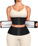 Junlan Waist Trainer for Women Shapewear - Tummy Control Waist Cincher Segmented Body Shaper (Black, Large)