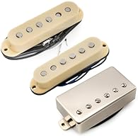 Fits Strat ST-HSS style electric guitar, neck/middle/bridge position. Recommended for Blues, Rock, Classic Rock. Covered bridge 8.8K humbucker, featuring Alnico 5 magnets, brass cover completes the vintage vibe, sounds warm, sweet but slightly rude, ...