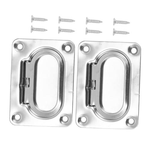 BESPORTBLE 2 Piezas Manija Empotrada de Acero Inoxidable para Escotilla de Barco Diseño con Resorte para Evitar Entrada de Agua y Escombros Mango Robusto para Yates Kayaks y Embarcaciones