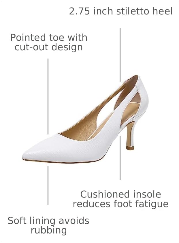 Image of Women's Pumps Pointed Toe Pump Shoes Kitten Heel Comfort Cut Out Dress Shoes for Office Wedding Party Dressy Casual, US Size 5-11
