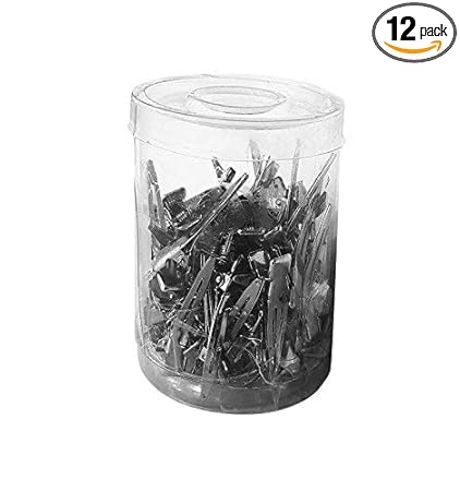 Prime Salon Metal Section Clip; Dividing Clip for Hair Styling Use - 12 Pieces