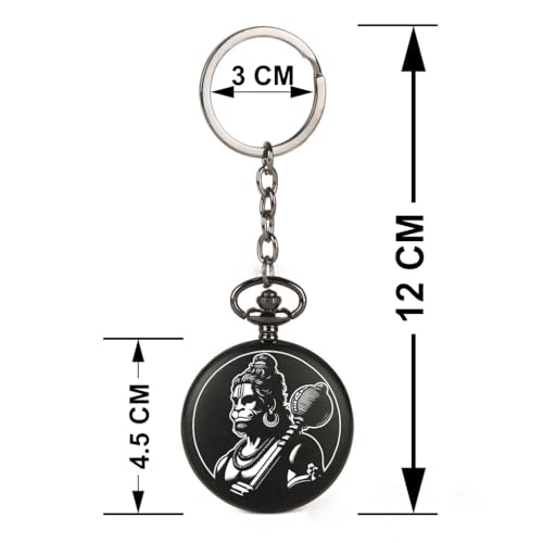 Image of Vintage Gandhi Style Pocket Watch with Engraved Designs & Messages Royal Black Analog for Men Women & Kids Includes Key Ring for car or Bike Keys Ideal Gift
