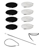 8 Pcs Drawstring Cord 57 Inches Replacement Drawstring with Easy Threader Tool for Hoodies Shorts Sweatpants Pants Jackets Trunks Coats (Black, White)