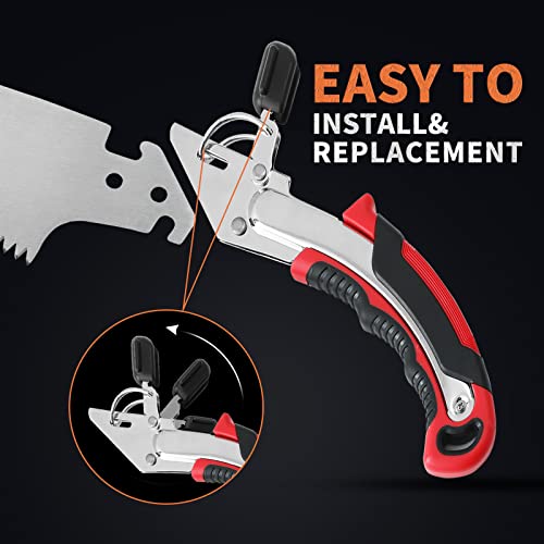 Airaj Pruning Saw With Scabbard Safety Sheath - 20 Inch Gardening Hand Saw - Japanese Sk5 Steel Curved Blade - Safe & Secure Blade Lock - Long Lasting Sharpness – Easy To Replace Blade #TOP3