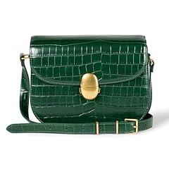 Dark Green Faux Crocodile