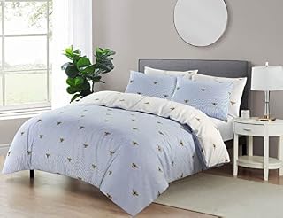 SeventhStitch Floral Printed White Duvet Cover 100 Percent Cotton Botanical Quilt Covers Bedding Bed Set with Pillow Cases (Super King) (MH123)