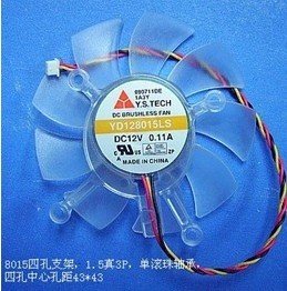Ventilateur YD128015LS 12V 3 fils pour carte graphique ASUS GTS450