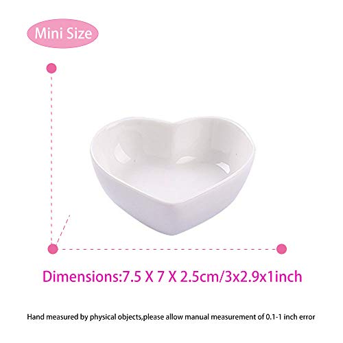 Xinhuigy Ceramic Heart Shape Sauce Dish,Multipurpose Mini Seasoning Dishes Sushi Dipping Bowl Appetizer Plates Serving Dish Saucers Bowl Love Wedding Gift thumb #3