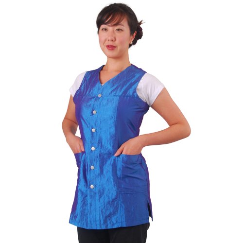 JMT Beauty Sleeveless Ocean Blue Salon Smock (S (6))