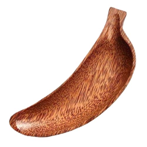 TOPPERFUN Bandeja De Madera Plato De Aperitivos Forma De Plátano Guarniciones Salsas Secos Tabla De Quesos