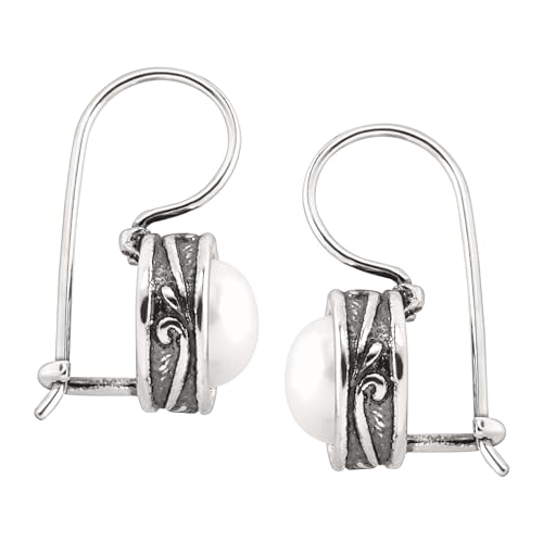 Silpada Pearl Drop Earrings for Women, Freshwater Cultured Pearl, .925 Sterling Silver, Jewelry Gift Ideas, 'Modern Fairytale', 8mm3