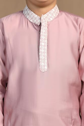 Image of Fashion Dream Boy's Chanderi Silk Embroidered Kurta Pajama Set|Boys Kurta Set|Kids Ethnic Set