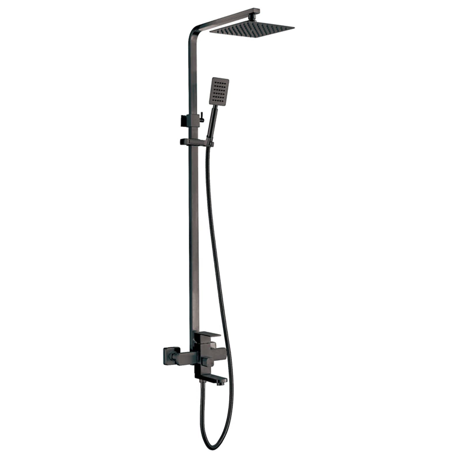 QUSYZD Shower Kits with Overhead Shower 304 Stainless Steel Black, Hot and Cold Multifunctional Shower System Rain Shower Head,