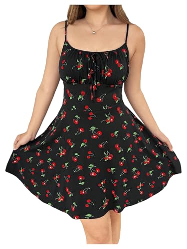 Image of Verdusa Women's Plus Size Floral Summer Dresses Boho Short Sundress Holiday Cami Flowy Dress