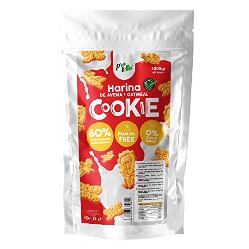 Protella - Harina De Avena - Harina De Avena Cookie 1kg - Harina De Avena Sin Azúcar Y Sin Aceite De Palma Sabor A Galleta Para Elaborar Tortitas, Galletas Y Crepes Cover