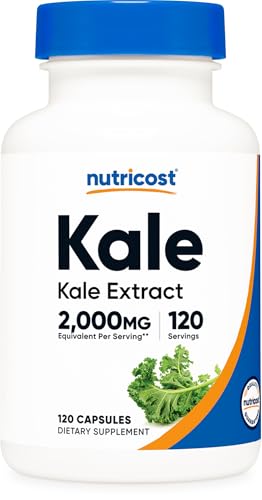 Nutricost Kale Extract (2000 mg Equivalent) 120 Capsules - Vegan Kale Supplement, GMO-Free, Gluten-Free