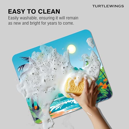 Image of TURTLEWINGS | Mousepad |Abstract Beach Aesthetic Mouse Pad - 22x18 cm, 3mm Thick | Abstract Design Non-Slip Rubber Base | Office, Study & Gaming Use | Premium Smooth Surface 02 (Design 10)