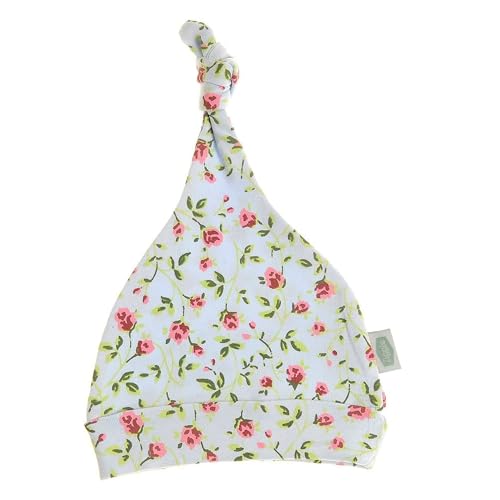 Zippy Ziggle Newborn Baby Hat and Bib Duo | Soft Cotton Dribble Bib with Adjustable Straps and Knotted Hat | Unisex Vintage Rose
