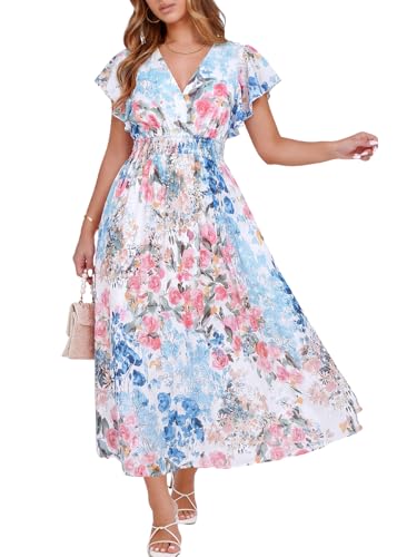 Image of Flessibili Womens Summer Floral Maxi Dress Wedding Guest Party Long Dresses 2026