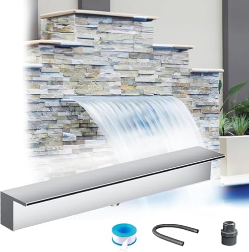 Kit Cascata con Tubo corrugato per Esterni, Fontana Cascata per Giardino e Patio - Bocchetta a spruzzo da 20 cm/8 Pollici con Accessori, Ideale per Giardini rocciosi e Esterni