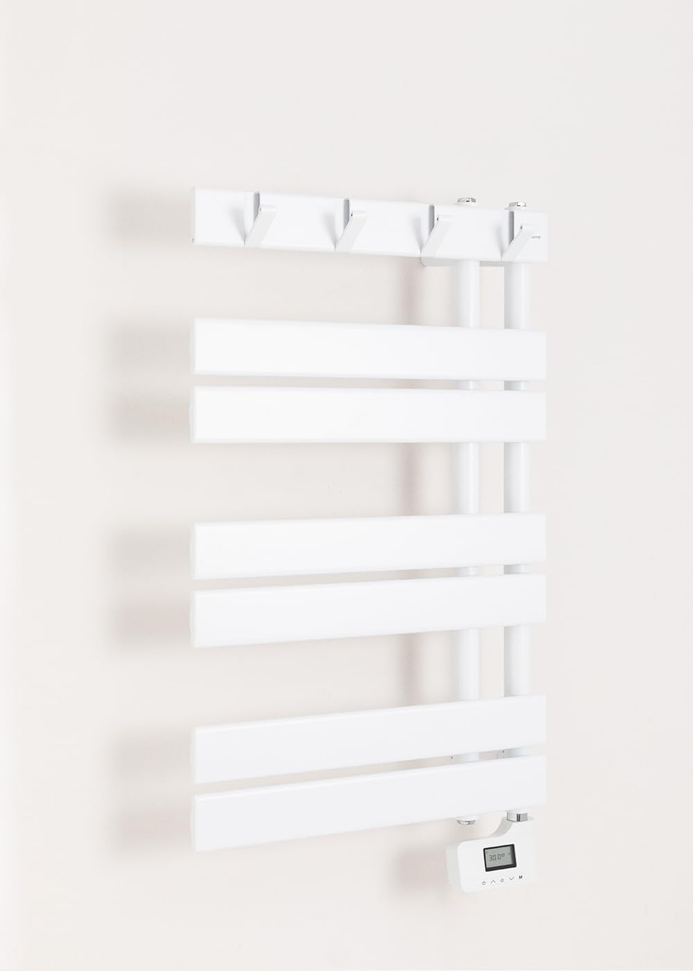 CREATE / Warm Towel Modern/Portasciugamani Elettrico da Parete bianco/80 x 50 cm / 2 in 1, 6 modalità di Funzionamento, Schermo LCD, Timer Fino a 24 Ore, 400 W