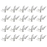 Alide 20 Stück Schilderklammern aus Metall, drehbare Schilderhalter-Ständerklammern für Einzelhandelsgeschäfte, Restaurants, Bäckereien und Büros (Silber)