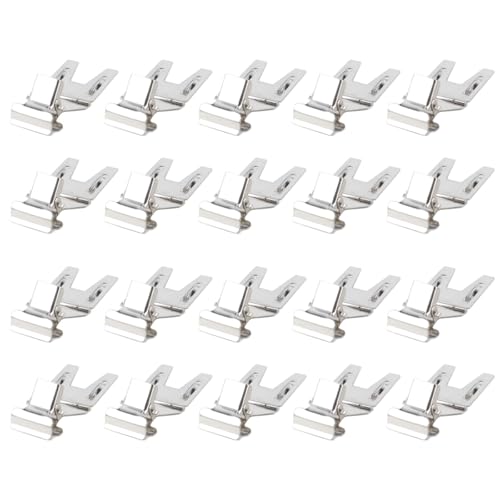 Alide 20 Stück Schilderklammern aus Metall, drehbare Schilderhalter-Ständerklammern für Einzelhandelsgeschäfte, Restaurants, Bäckereien und Büros (Silber)