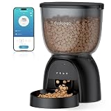 DUDUPET Automatic Cat Feeder WiFi, 5G App Control Timed Cat Dry Food Dispenser with Remote Feeding, 5L Auto Pet Feeder up to 10 Meals 1-15 Portion Control per Day, Auto Dog Feeders for Indoor Use
