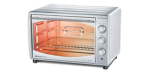 Bajaj Majesty 4500 Tmcss 45 Litre Oven Toaster Grill(45 Litres Otg)With Motorised Rotisserie&Convection Fan,Stainless Steel Body&Transparent Glass Door,2 Year Warranty,Silver,45 Liter,1200 Watt For Rs. 7498 @ 44 %