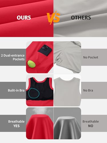 ATTRACO Tennis Dress Golf Outfits for Women Sleeveless Side Slit Active Dress Workout Romper Dresses3