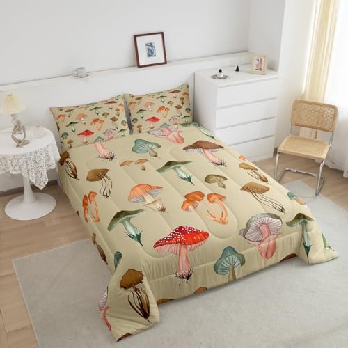 Image of Feelyou Mushroom Wild Stuff Comforter Set Full Size Kids Boys Girls Bedding