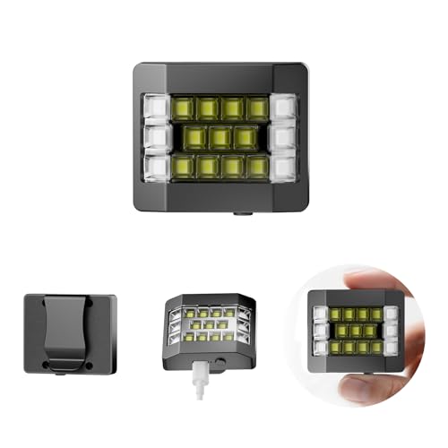 Fymblin Running Lights for Runners Clip on Flashlight Rechargeable LED Safety Light for Walking at Night Portable EDC Flashlight Small Work Light Warning Flashing Camping Hiking Gear (Black)