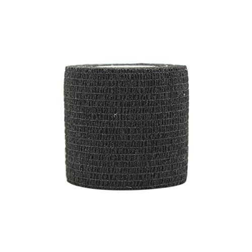 COMOmed 3 ロール自己粘着包帯 5cm x 4.5 m 弾性包帯、不織布、スポーツテープ、獣医包装、包帯包帯、敏感肌に適しています。(黒 3巻)